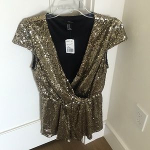 Gold Sequins Romper